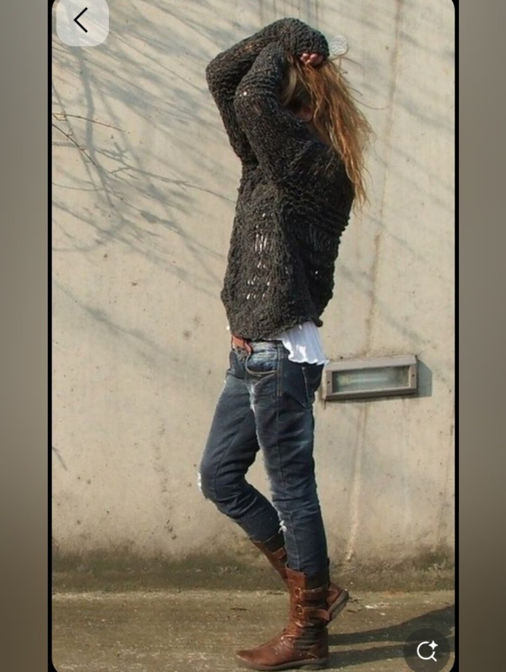 POL Open-Knit Long Sleeve Sweater